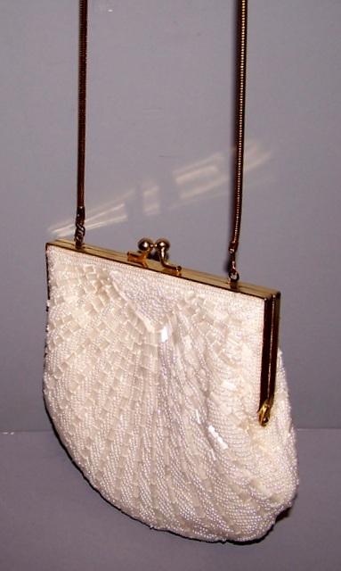 Beaded Purse- White