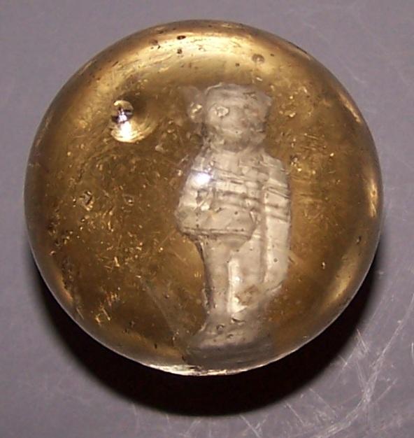 Vintage Sulphide Marble with a Monkey Inside