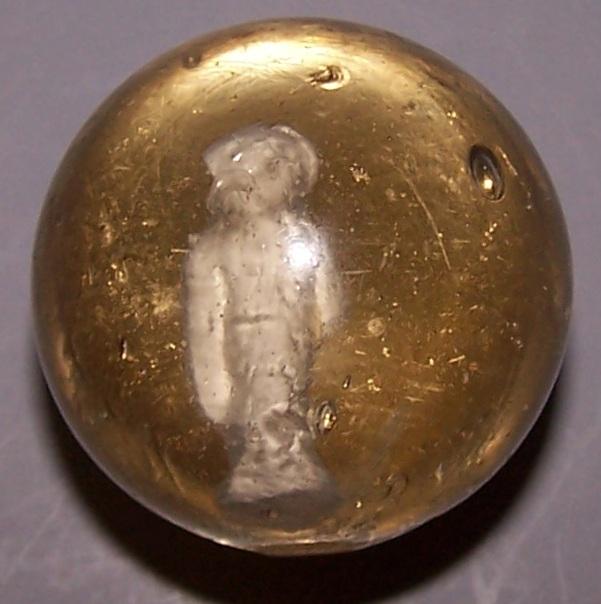 Vintage Sulphide Marble with a Monkey Inside