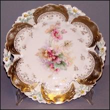Vintage Cake Plate with Flowers