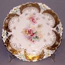 Vintage Cake Plate with Flowers