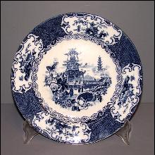 Flow Blue Chinese Plate