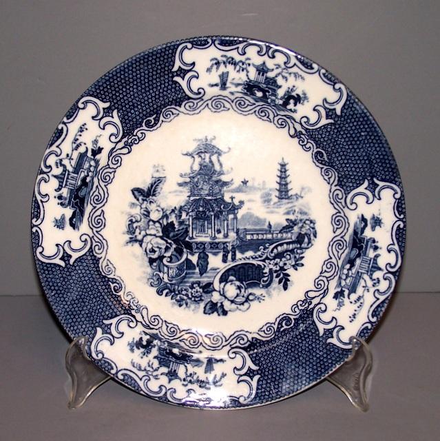 Flow Blue Chinese Plate