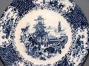 Flow Blue Chinese Plate