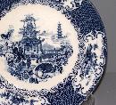 Flow Blue Chinese Plate