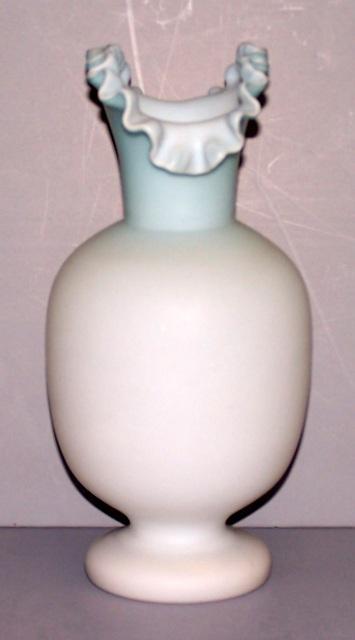 Vintage Fenton Blue Satin Glass Vase