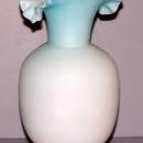Vintage Fenton Blue Satin Glass Vase