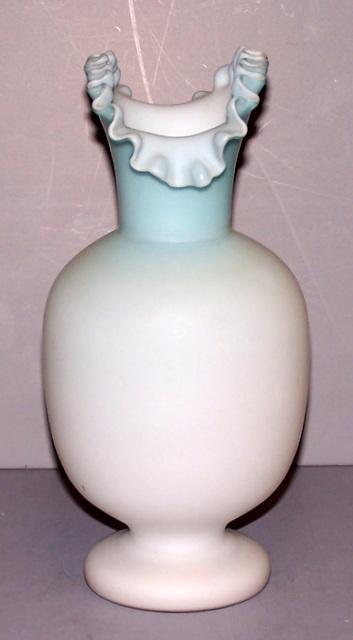 Vintage Fenton Blue Satin Glass Vase