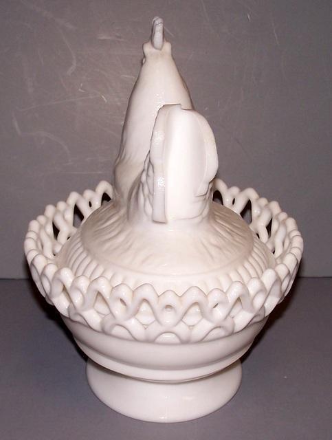 Milk Glass Hen on Nest