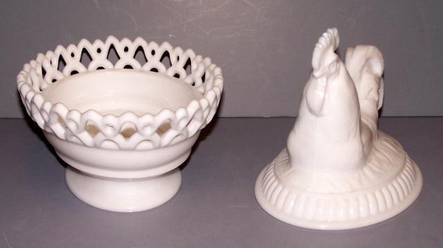 Milk Glass Hen on Nest