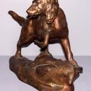 Bronze dog with pheasant Statue