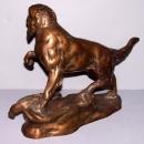 Bronze dog with pheasant Statue
