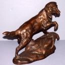 Bronze dog with pheasant Statue