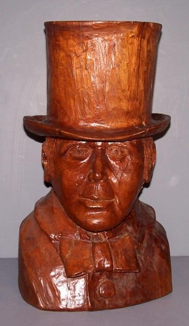Walnut Bust of Charles Dickens