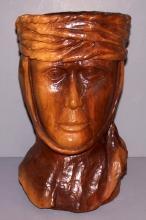 Walnut Bust of a Rook