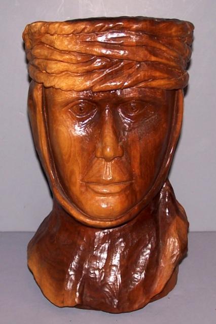 Walnut Bust of a Rook
