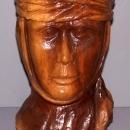 Walnut Bust of a Rook