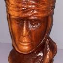 Walnut Bust of a Rook