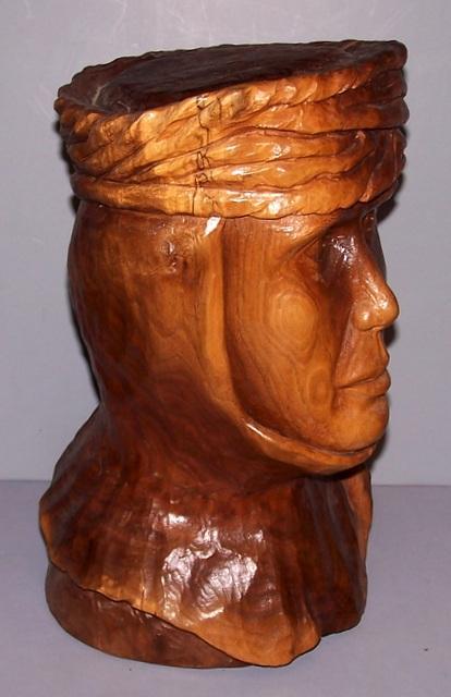 Walnut Bust of a Rook