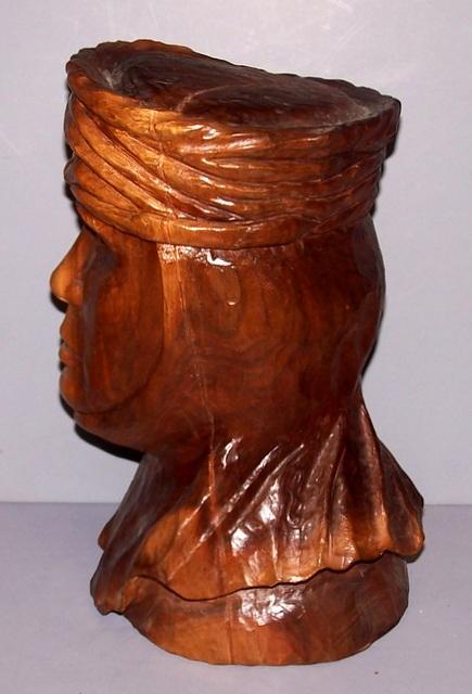 Walnut Bust of a Rook