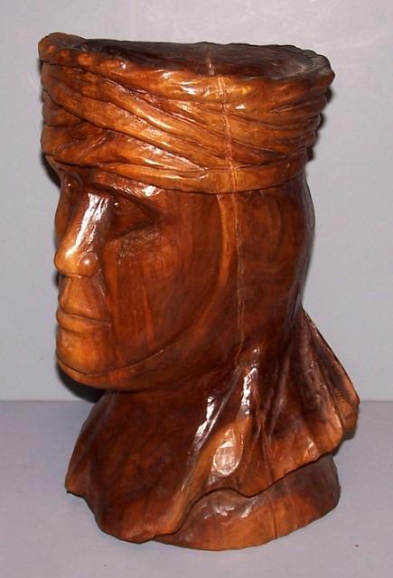 Walnut Bust of a Rook