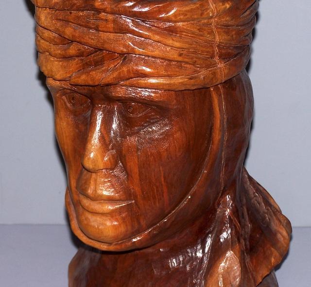 Walnut Bust of a Rook