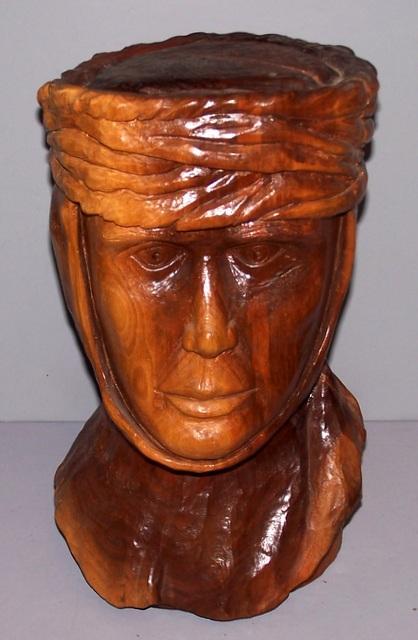 Walnut Bust of a Rook