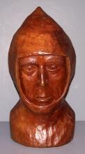 Walnut Bust of a Pawn
