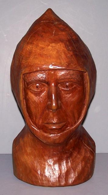 Walnut Bust of a Pawn