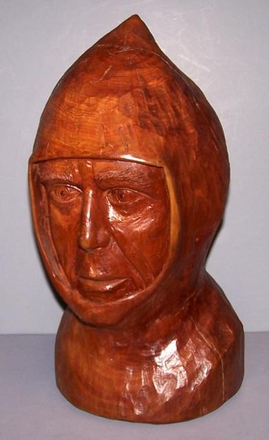 Walnut Bust of a Pawn