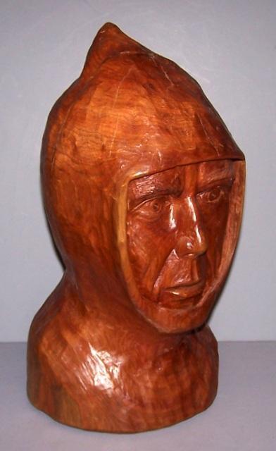 Walnut Bust of a Pawn
