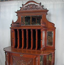 Elaborate Cherry Wood Horner Style Tall Music Cabinet