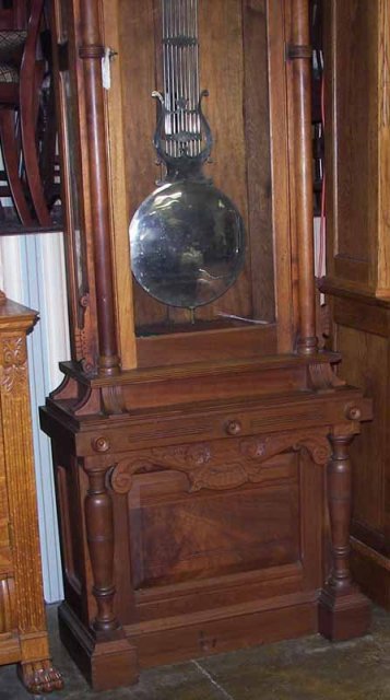 Walnut Jewelers Regulator Clock with Porcelain Dial