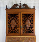 Elaborate Walnut Drop Front Secretary Bookcase