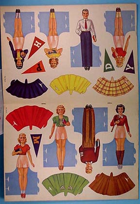 1943 School Days Stand-Up Cut-Out Dolls
