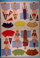 1943 School Days Stand-Up Cut-Out Dolls