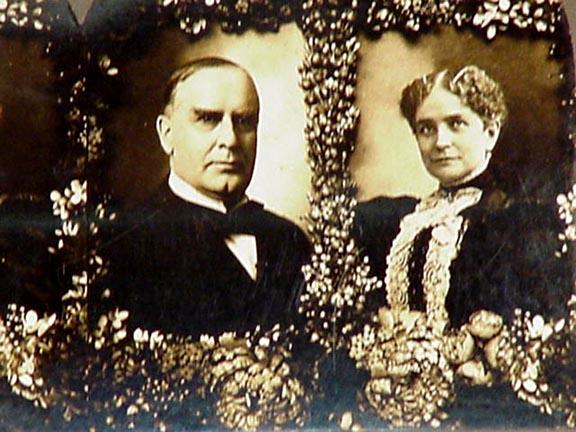 Pres., & Mrs. McKinley 1896 Stereo View Card