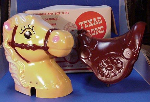 Texas Bronc plastic toy attach to tricycle