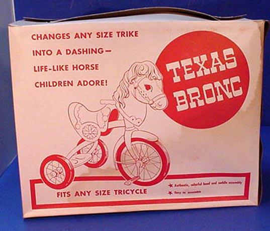 Texas Bronc plastic toy attach to tricycle