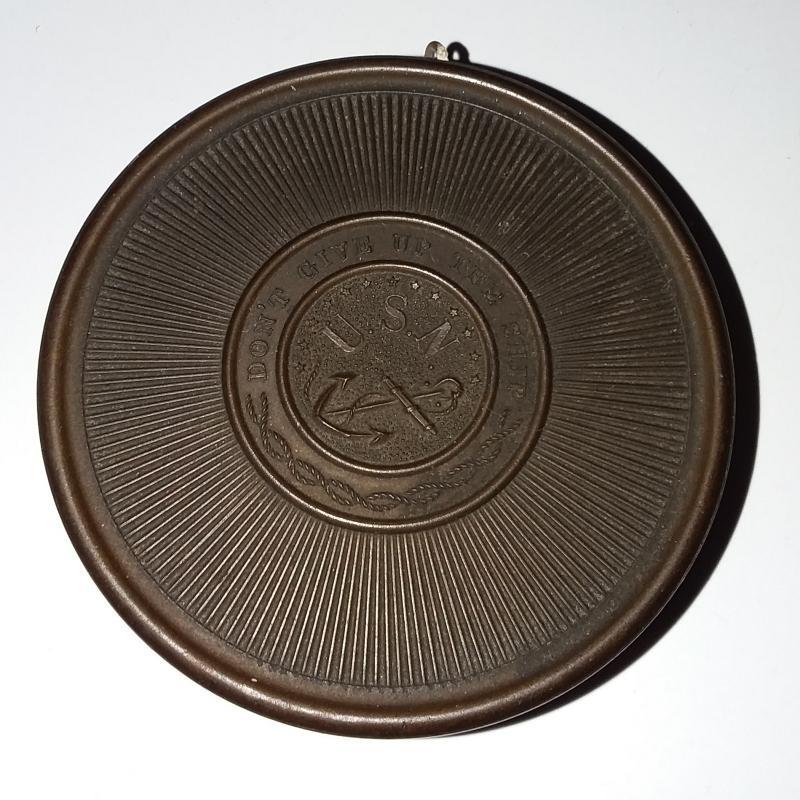 Civil War Era Gutta Percha U.S.N. (Navy) Shaving/Soap Box