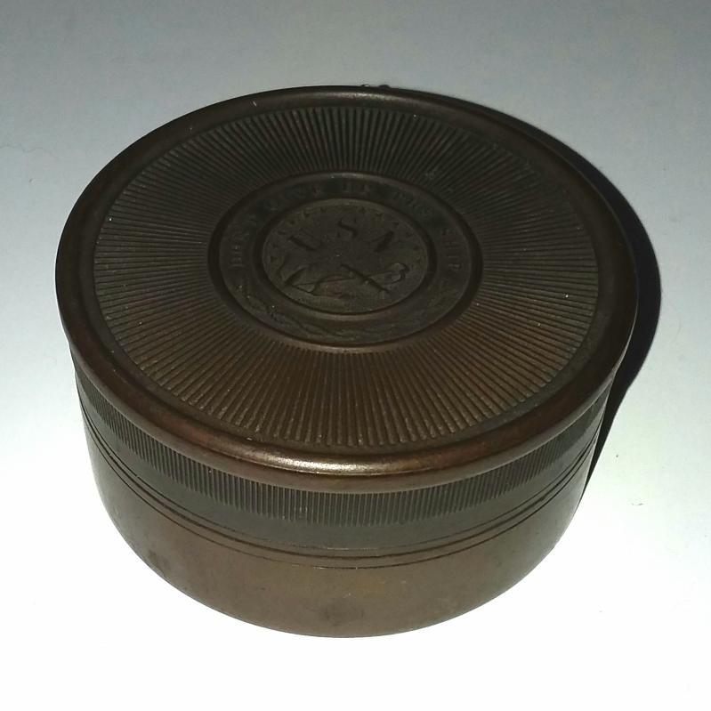 Civil War Era Gutta Percha U.S.N. (Navy) Shaving/Soap Box