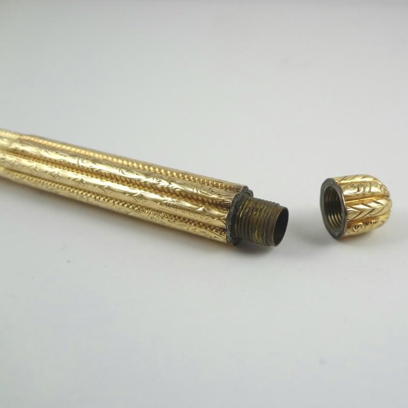 Mabie Todd 14k Gold combination dip pen & retractable pencil. Patent Oct. 3rd, 1854.
