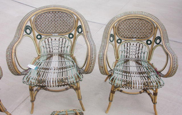 Rare French Rattan Arm Chair