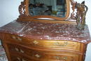 Solid Walnut Louis XV Dresser &Mirror 1880