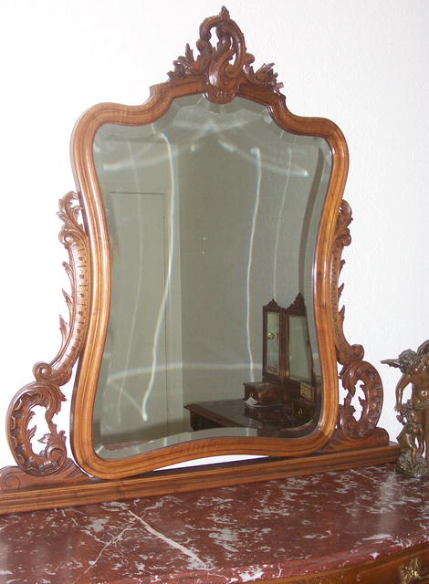Solid Walnut Louis XV Dresser &Mirror 1880