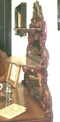 Beidemeier Mahogany glass cabinet with grape