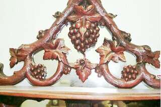 Beidemeier Mahogany glass cabinet with grape
