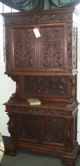 Renaissance hand carved flip down desk