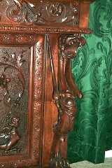 Renaissance hand carved flip down desk