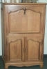 French solid light walnut drop down top desk